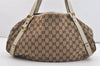 Authentic GUCCI Abbey Shoulder Tote Bag GG Canvas Leather 130736 Brown 3778J