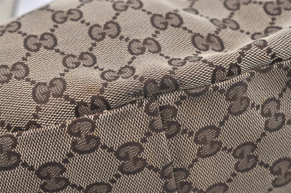 Authentic GUCCI Abbey Shoulder Tote Bag GG Canvas Leather 130736 Brown 3778J