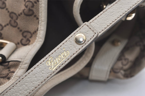 Authentic GUCCI Abbey Shoulder Tote Bag GG Canvas Leather 130736 Brown 3778J