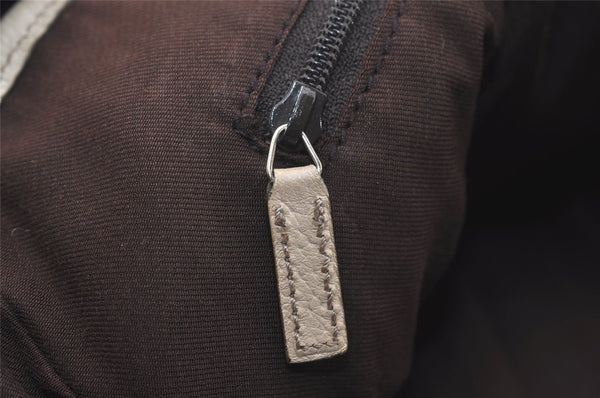 Authentic GUCCI Abbey Shoulder Tote Bag GG Canvas Leather 130736 Brown 3778J