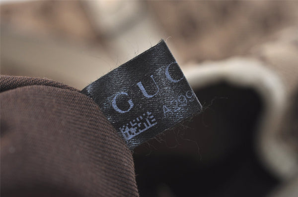 Authentic GUCCI Abbey Shoulder Tote Bag GG Canvas Leather 130736 Brown 3778J