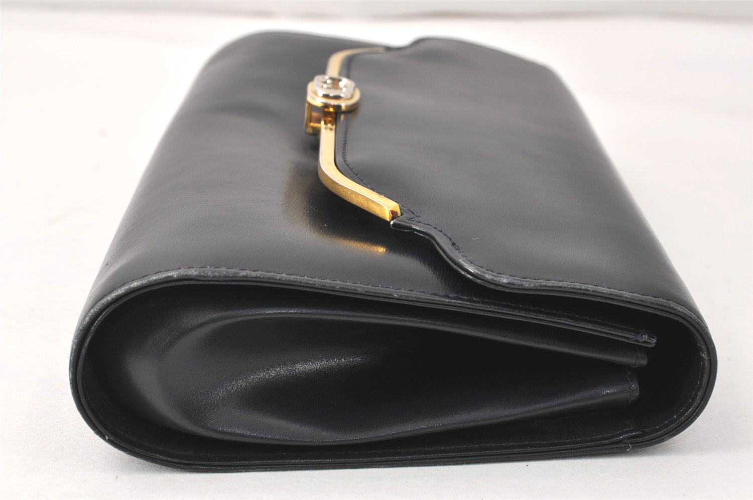 Authentic GUCCI Vintage Shoulder Hand Bag Purse Leather Navy Blue Junk 3778K