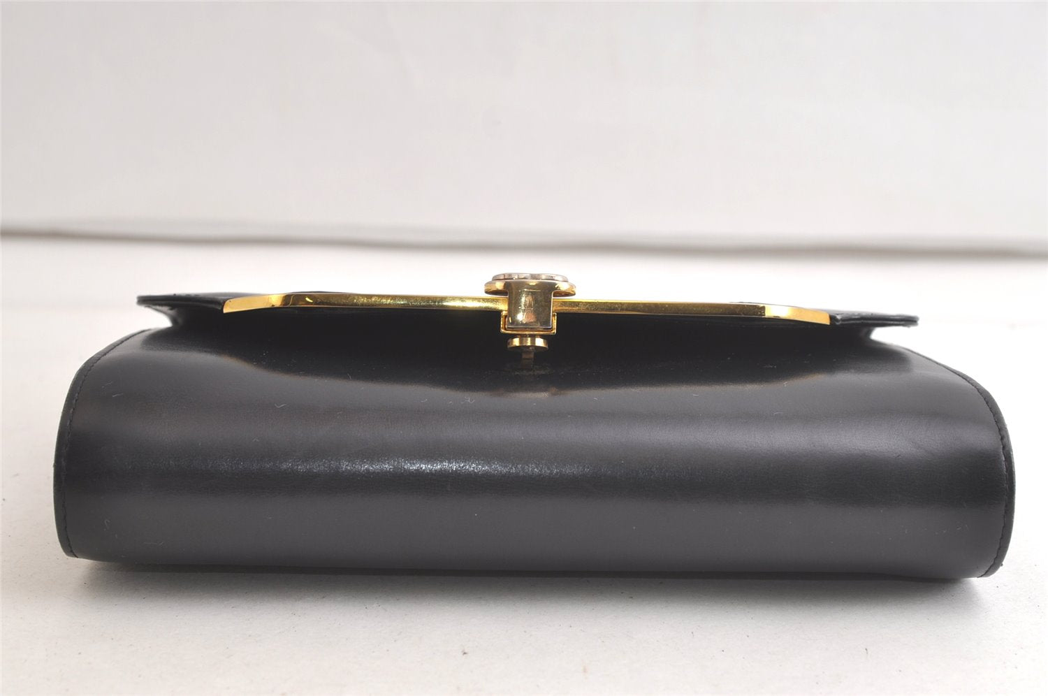 Authentic GUCCI Vintage Shoulder Hand Bag Purse Leather Navy Blue Junk 3778K