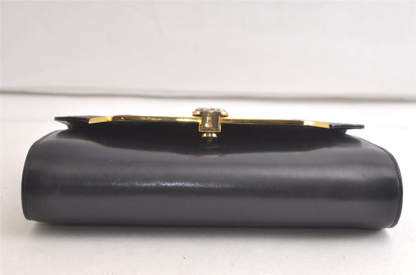 Authentic GUCCI Vintage Shoulder Hand Bag Purse Leather Navy Blue Junk 3778K