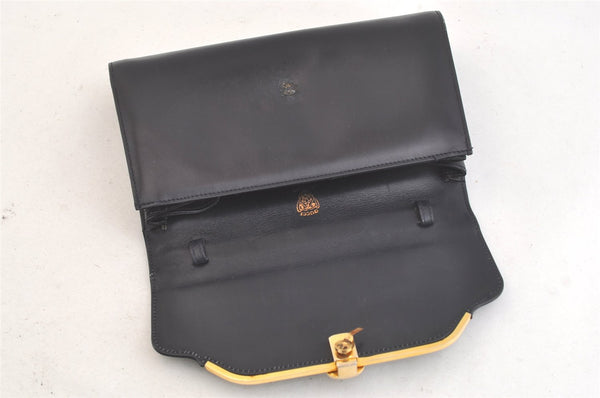 Authentic GUCCI Vintage Shoulder Hand Bag Purse Leather Navy Blue Junk 3778K