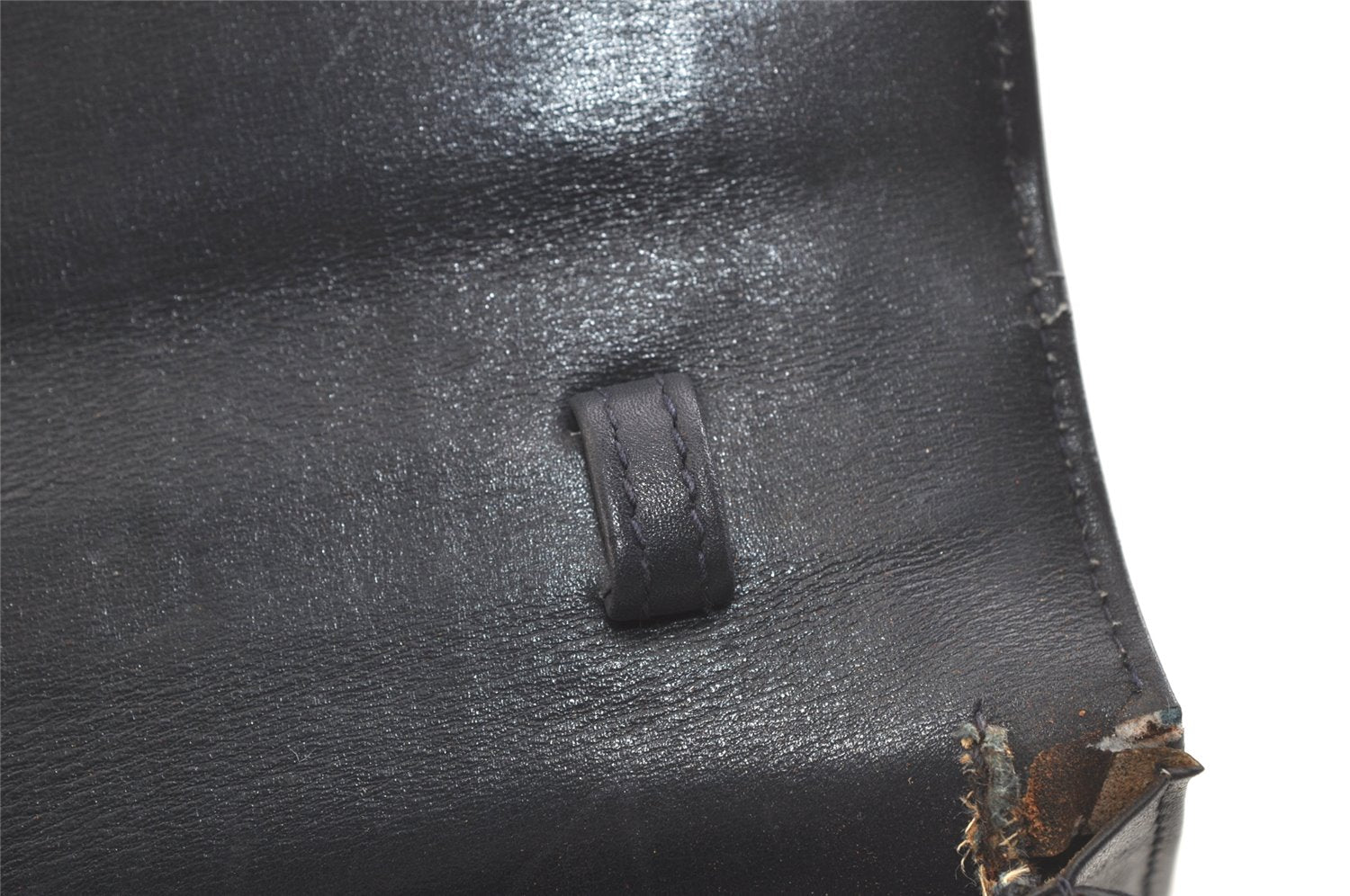 Authentic GUCCI Vintage Shoulder Hand Bag Purse Leather Navy Blue Junk 3778K