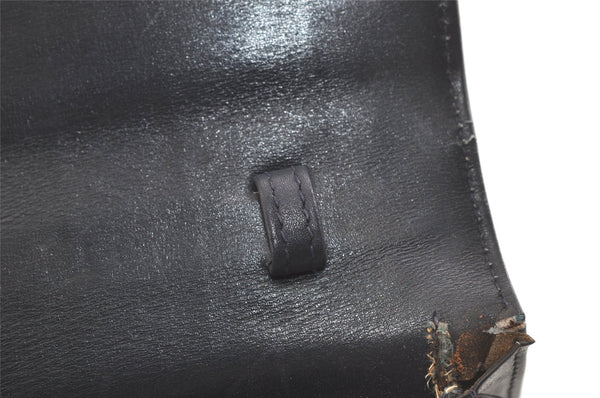 Authentic GUCCI Vintage Shoulder Hand Bag Purse Leather Navy Blue Junk 3778K