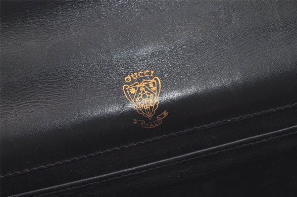 Authentic GUCCI Vintage Shoulder Hand Bag Purse Leather Navy Blue Junk 3778K