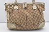Authentic GUCCI Sukey 2Way Tote Bag GG Canvas Leather 285730 Brown 3779J