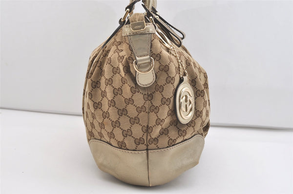 Authentic GUCCI Sukey 2Way Tote Bag GG Canvas Leather 285730 Brown 3779J