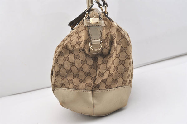 Authentic GUCCI Sukey 2Way Tote Bag GG Canvas Leather 285730 Brown 3779J