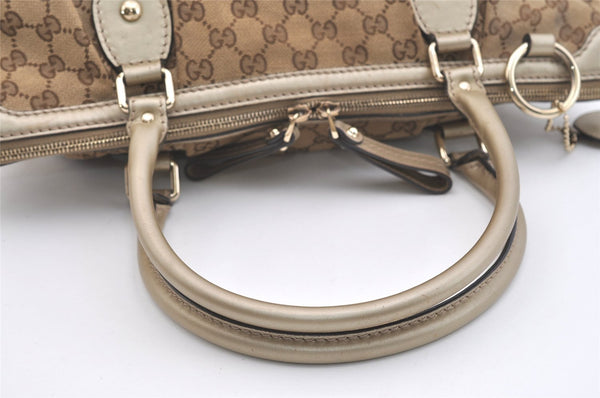 Authentic GUCCI Sukey 2Way Tote Bag GG Canvas Leather 285730 Brown 3779J