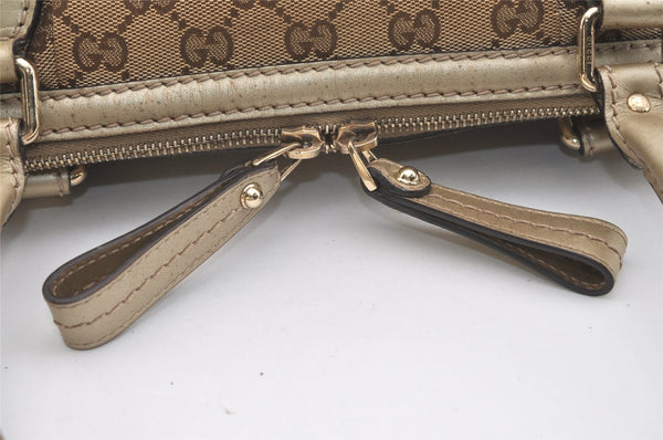 Authentic GUCCI Sukey 2Way Tote Bag GG Canvas Leather 285730 Brown 3779J