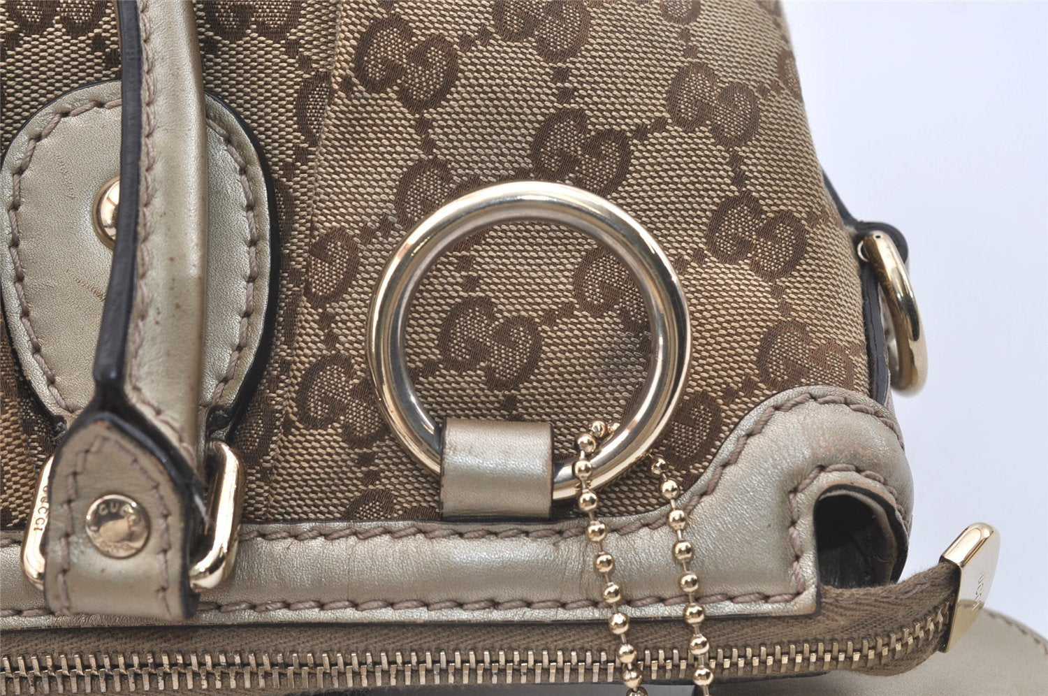 Authentic GUCCI Sukey 2Way Tote Bag GG Canvas Leather 285730 Brown 3779J