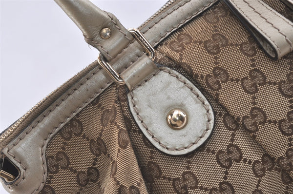 Authentic GUCCI Sukey 2Way Tote Bag GG Canvas Leather 285730 Brown 3779J