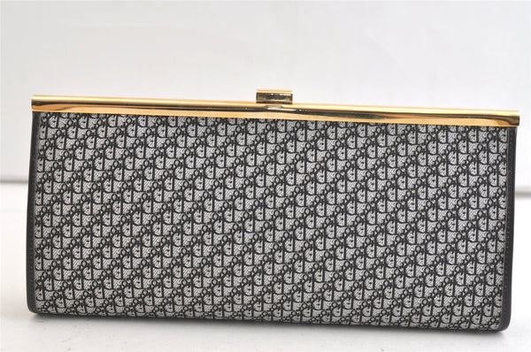 Authentic Christian Dior Trotter Clutch Hand Bag Canvas Leather Black 3779K