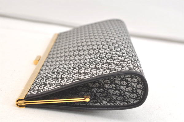 Authentic Christian Dior Trotter Clutch Hand Bag Canvas Leather Black 3779K