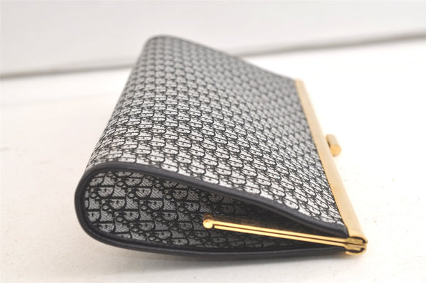 Authentic Christian Dior Trotter Clutch Hand Bag Canvas Leather Black 3779K