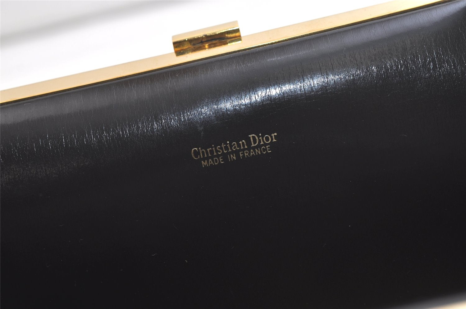 Authentic Christian Dior Trotter Clutch Hand Bag Canvas Leather Black 3779K