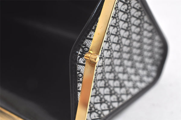 Authentic Christian Dior Trotter Clutch Hand Bag Canvas Leather Black 3779K
