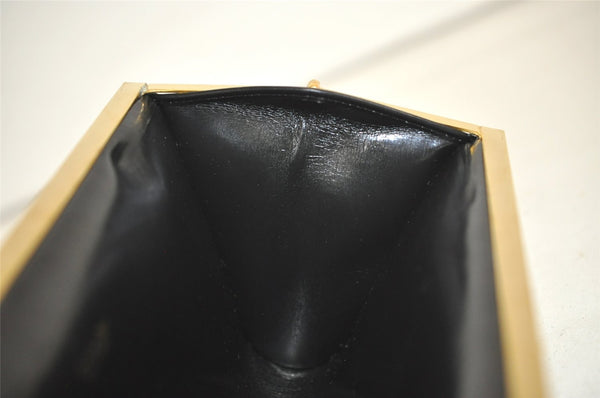 Authentic Christian Dior Trotter Clutch Hand Bag Canvas Leather Black 3779K
