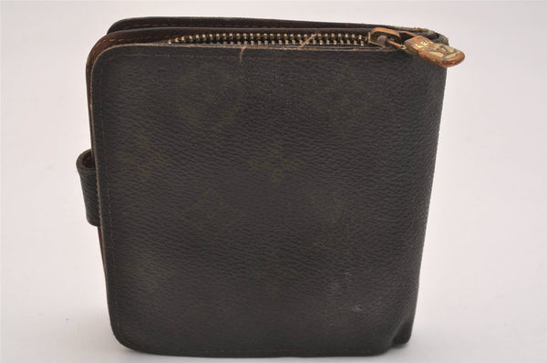 Authentic Louis Vuitton Monogram Compact Zip Bifold Wallet M61667 Junk 3780J
