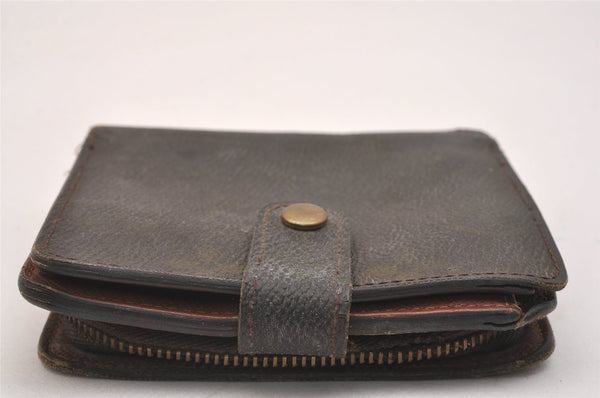 Authentic Louis Vuitton Monogram Compact Zip Bifold Wallet M61667 Junk 3780J