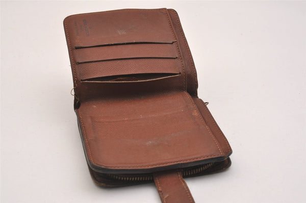 Authentic Louis Vuitton Monogram Compact Zip Bifold Wallet M61667 Junk 3780J