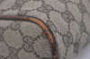 Authentic GUCCI Web Sherry Line Clutch Hand Bag Purse GG PVC Leather Brown 3781I