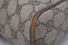 Authentic GUCCI Web Sherry Line Clutch Hand Bag Purse GG PVC Leather Brown 3781I
