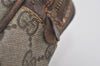Authentic GUCCI Web Sherry Line Clutch Hand Bag Purse GG PVC Leather Brown 3781I