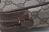 Authentic GUCCI Web Sherry Line Clutch Hand Bag Purse GG PVC Leather Brown 3781I