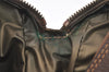 Authentic GUCCI Web Sherry Line Clutch Hand Bag Purse GG PVC Leather Brown 3781I