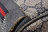 Authentic GUCCI Sherry Line Shoulder Bag GG PVC Leather Navy Blue Junk 3782I