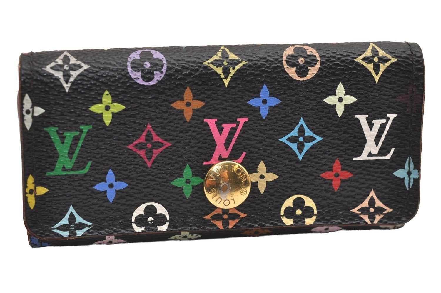 Louis Vuitton Monogram Multicolor Multicles 4 Key Case M93732 Black Pink 3783J