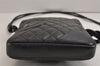 Authentic CHANEL Cambon Line Quilted CC Logo Calf Skin Shoulder Bag Black 3784J