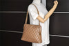 Authentic CHANEL Lamb Skin Matelasse Chain Shoulder Tote Bag Brown CC Junk 3785J