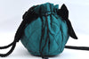 Authentic Christian Dior Ribbon Shoulder Bag Nylon Green 3785K