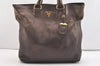 Authentic PRADA Vintage Leather Nappa 2Way Shoulder Tote Bag Brown 3786J