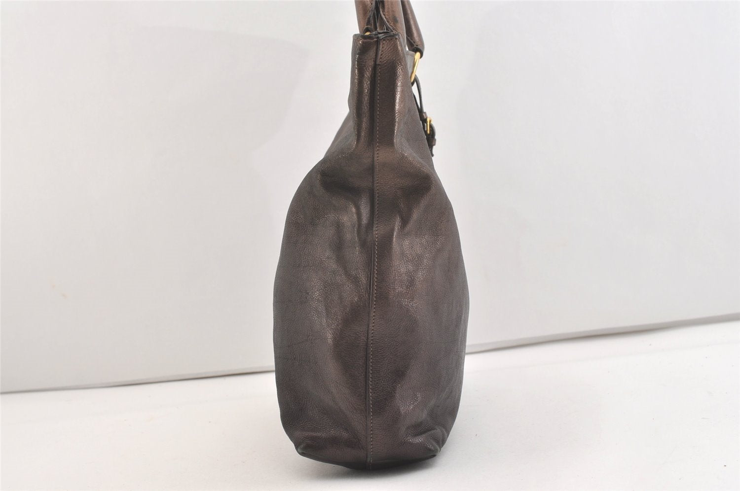 Authentic PRADA Vintage Leather Nappa 2Way Shoulder Tote Bag Brown 3786J