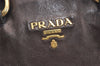 Authentic PRADA Vintage Leather Nappa 2Way Shoulder Tote Bag Brown 3786J