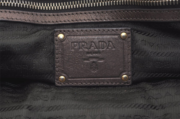 Authentic PRADA Vintage Leather Nappa 2Way Shoulder Tote Bag Brown 3786J