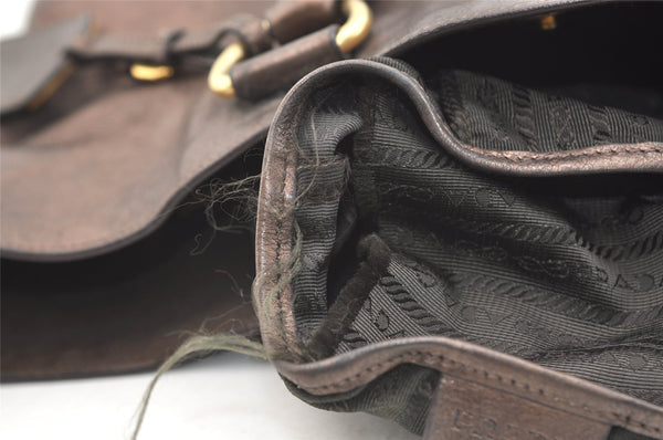 Authentic PRADA Vintage Leather Nappa 2Way Shoulder Tote Bag Brown 3786J