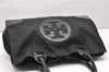 Authentic TORY BURCH Ella Nylon Enamel Shoulder Tote Bag Black 3786K