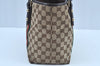 Authentic GUCCI Web Sherry Line Tote Bag GG Canvas Leather 137396 Brown 3787I