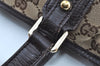 Authentic GUCCI Web Sherry Line Tote Bag GG Canvas Leather 137396 Brown 3787I