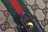 Authentic GUCCI Web Sherry Line Tote Bag GG Canvas Leather 137396 Brown 3787I