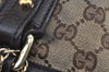 Authentic GUCCI Web Sherry Line Tote Bag GG Canvas Leather 137396 Brown 3787I