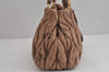 Authentic MIU MIU Matelasse Leather 2Way Shoulder Hand Bag Purse Brown 3787J