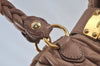 Authentic MIU MIU Matelasse Leather 2Way Shoulder Hand Bag Purse Brown 3787J